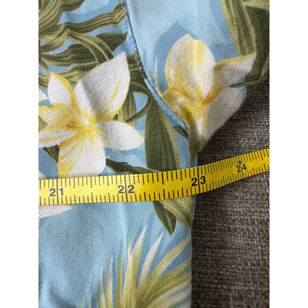Mens Seven Palms Hawaiian Floral Button-Up Shirt XL Blue Yellow Beach Cruise - Picture 7 of 8